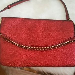 Sole Society glittery maroon clutch/shoulder  bag.